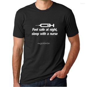 Les t-shirts pour hommes se sentent en sécurité pour dormir avec un t-shirt noir blanc impression hommes vêtements à manches courtes chemise hipster