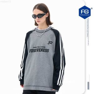 Camisetas de hombre Fgss Wear | 2023 Primavera / Verano Nueva marca de moda American High Street Letter Stripe Cuello redondo Raglan Camiseta de manga larga para hombres y mujeres u144