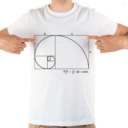 T-shirts pour hommes Fibonacci Golden Ratio Funny Math Geek Shirt Hommes Été Blanc Casual Manches courtes Unisexe Nerd Streetwear Tshirt