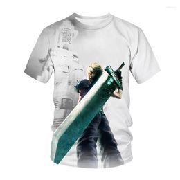 Heren t shirts final fantasy thema mannen vrouwen anime tops casual t-shirt plus size streetwear kleding extra groot