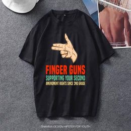 Heren t shirts vinger pistool pistool pew rechten geschenk idee unisex tri blend 2023 mode maat shirt tops tees