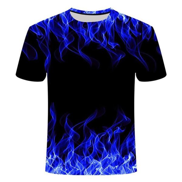 T-shirts Hommes Feu Flaming Tshirt Hommes Femmes T-shirt 3D T-shirt Noir Tee Casual Top Anime Camiseta Streetwear Manches courtes H241u