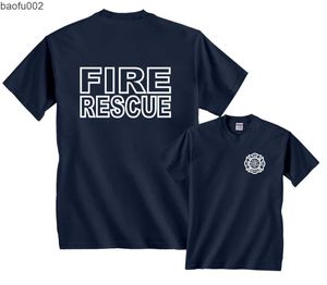 T-shirts pour hommes Fire Rescue Pompier Pompiers Gear T-Shirt Mode pour hommes T-shirt Hipster Tops T-shirts à manches courtes W0322