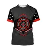 T-shirts pour hommes pompier 3D partout sur les femmes imprimées pour hommes T-shirts à manches courtes décontractées d'été 06