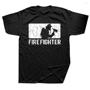 T-shirts hommes pompier cadeau T-shirt pour hommes pompier été à manches courtes O cou coton humour chemise homme vêtements camisetas drôle t-shirt