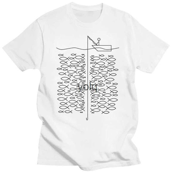 Camisetas para hombre Fishinger Pescador divertido en barco Camiseta para hombre Nuevo 2018 Moda Verano Impreso Camiseta redonda para hombre Precio barato Top Teeyolq