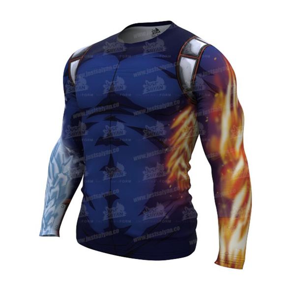 Camisetas para hombres Fitness Casual Compresión Camiseta Hombres Culturismo Manga larga 3D Gimnasio Tops Camisas Cosplay