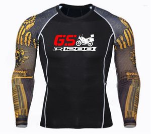 T-shirts pour hommes Fitness MMA Compression Chemise Hommes Mâle Manches Longues Crossfit Bodybuilding Mens GS R1200 Imprimer 3D Tshirt Tops Tees Automne