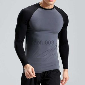 T-shirts voor heren Fitnessshirt T-shirt voor heren Sport Compressie Lange mouw Strak bodybuilding T-shirt Hardlopen Bodybuilder Gymkleding Heren Sneldrogend J230531