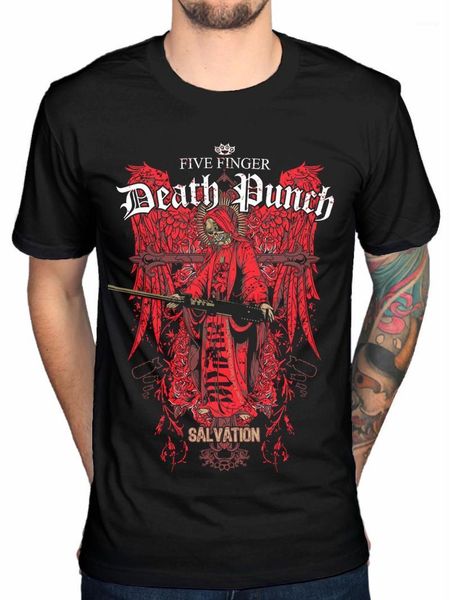 T-shirts pour hommes Cinq doigts Death Punch Salvation Coton noir Adulte Top T-shirt Tee 2022 Mode T-shirt à manches courtes