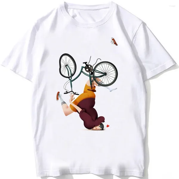 Camisetas para hombres Bicicleta de engranaje fijo Camiseta de ciclismo Hombres Manga corta Bicicleta de carretera Paseo Caída Vergüenza Camiseta de dibujos animados Hip Hop Boy Camisetas casuales