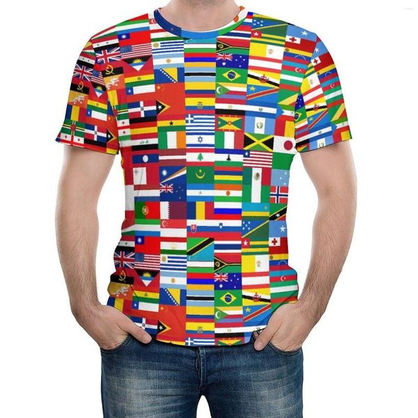 T-shirts pour hommes FLAG ME WORLD FLAGS Tees Vintage Travel USA Taille