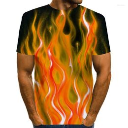 T-shirts pour hommes Flame Burning Shirt Hommes Été 3D Imprimé T-shirts Rue O Cou Séchage Rapide Tops Surdimensionnés T-shirts Casual Plus La Taille S-6XL