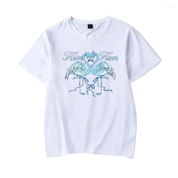 Camisetas para hombres flamingo flim merch azul amor birds camiseta wome hombres moda estilo casual estampado de manga corta