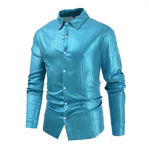 Camisetas para hombre Camisa de franela Hombres Manga larga Alto para vestido para hombre Camiseta estampada ajustada