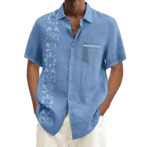 Heren T-shirts Bloemen Button Down Tropische vakantie Strandvest Blouses Etnisch