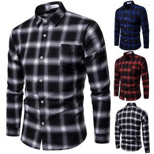 T-shirts pour hommes fleur respirant surdimensionné chemise décontractée hauts à la mode affaires loisirs Plaid impression longue