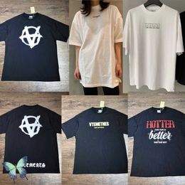 T-shirts voor herenschuim anti-oorlog oversized 100% katoenen mannen Vrouwen Vetements T-shirt G230309