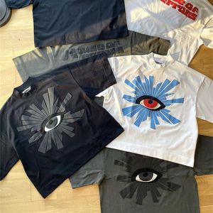 T-shirts pour hommes Chemise imprimée en mousse Hommes Femmes Qualité Washed Vintage Eye T-shirt Top Tees