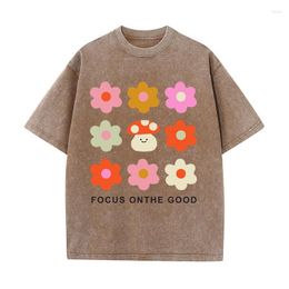 T-shirts pour hommes se concentrer sur le champignon Kawaii imprimé hommes hauts été surdimensionné produits de luxe t-shirt coton Hip Hop t-shirt vêtements mode