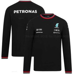 Camisetas para hombres para Mercedes Benz Camiseta Petronas Motorsport F1 Equipo Verano Blanco Secado rápido Transpirable Jersey de manga larga Anti-UV No se desvanece