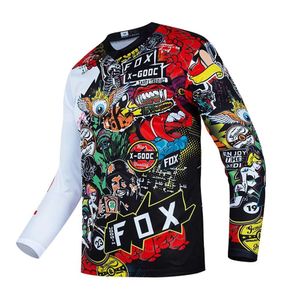 T-shirts masculins Jersey de motocross Foxplast Motocross Séchage rapide à manches longues Downhill Mountain Vélo