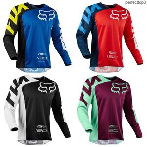 T-shirts pour hommes Foxx Head Speed Subduing Off Road Vêtements de moto Vêtements d'équitation Maille Manches longues Séchage rapide Respirant Séchage rapide Impression par transfert de chaleur