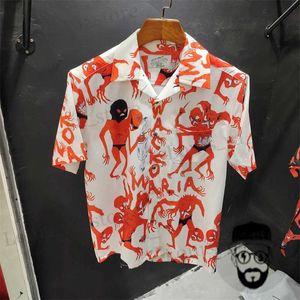 T-shirts masculins Fr Expédition 2024 Printemps / été Nouveau Wacko Maria Mens Shirt Devil Print Strt Clothing T240411