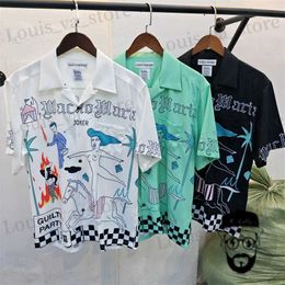 T-shirts masculins Fr Expédition Wacko Maria 24SS World Peace Collection Hawaiian Short Slved Mens Shirt T240411