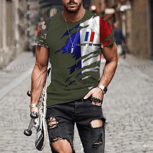 T-shirts masculins T-shirt de camouflage de l'armée de la France Commando Army-Veteran 3D Forces spéciales courtes tactiques tactiques Homme Military Homme Camisetas T240419