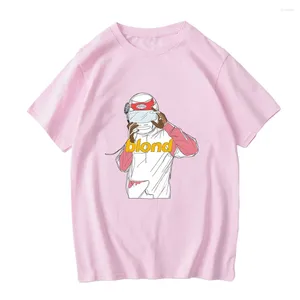 T-shirts pour hommes Frank O-ocean Blond T-shirt Top à manches courtes Cotton Summer Coréen Version coréenne du cou Round Coup de fond en vrac mignon