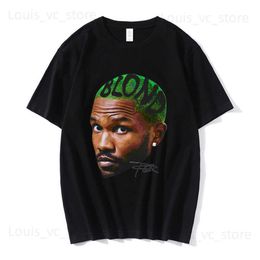 Homens camisetas Frank Vintage Gráfico Camiseta Loiro Hip Hop Cantor de Música Popular R B T-shirt Homens Mulheres Moda Oversized Manga Curta T-shirts T230831