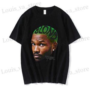 T-shirts masculins Frank Vintage Graphic T-shirt Blond Hip Hop Popular Music Singer R B T-shirt Men Women Fashion Oversize Short Slve T-shirts T240411