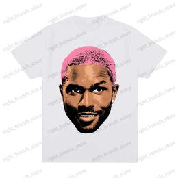 T-shirts Hommes Frank Vintage T-shirt Blond Hip Hop Pop Music Singer R B Coton Hommes T-shirt Nouveau T-shirt Femmes Tops T240122