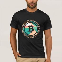 T-shirts pour hommes Freedom Has Price T-shirt BTC Circuit Crypto Crypto-monnaie Casual Mens Cotton Tops Tee Vêtements amples GiftMen's Men'sMen's