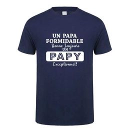 T-shirts voor heren Frans Greatest Papa T-shirt Summer Men Korte slve katoenvaders Dag Dad Cadeau T-shirt Man T-shirt JL-144 T240425