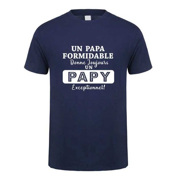 T-shirts masculins français plus grand papa t-shirt d'été homme court slve coton pères pères papa cadeau t-shirt man tshirt jl-144 t240425