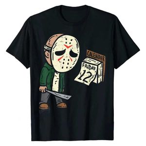 T-shirts voor heren vrijdag 12e horrorfilm Horror Humor T-shirt voor mannen Grappige casual korte slev tops katoen oversize mannen t-shirt verjaardagscadeau t240505