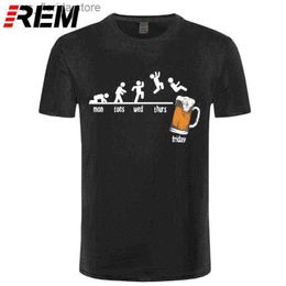T-shirts pour hommes Vendredi Br Boire O Cou Hommes T-shirt Calendrier drôle Lundi Mardi Mercredi Jeudi T-shirts en coton imprimé numérique G1222 Y240402