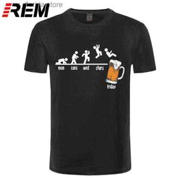 T-shirts Heren Vrijdag Br Drinken O Hals Heren T-shirt Tijdschema Grappig Maandag Dinsdag Woensdag Donderdag Digitale Print Katoenen T-shirts G1222 Y240402