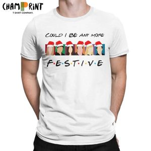 T-shirts masculins Friends Téléphone T-shirt pour hommes pour hommes pourrais-je être plus festif incroyable t-shirt court sve o cou t-shirts 100% coton t240425