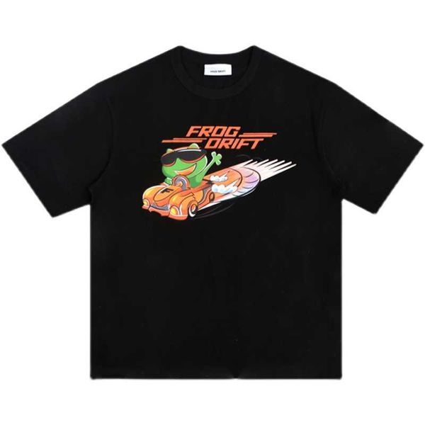 Camisetas para hombre Frog Drift 22SS Nueva moda Verano O-cuello Color para hombre Algodón Sólido Manga corta Casual Swag Hip Hop Streetwear Camiseta Hombre T230209