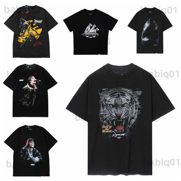 T-shirts pour hommes Frog drift 23SS Vintage Streetwear Oversize Rock Band Animal Graphic Tiger Character Print Summer Tee t-shirt tops pour hommes T230321