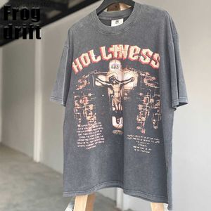 T-shirts pour hommes Frog drift Fashion Rock Band Vintage Washing Retro Streetwear Summer Oversize Loose Tshirt Tee tops Pour hommes T230621