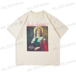 T-shirts voor heren kikker drift mode slijtage streetwear vintage jerry ontwerp mary lucy beroemde schilderij printen oversized losse t-shirt tee homme t230512