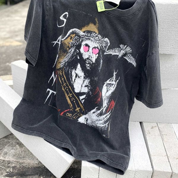 T-shirts hommes Frog Drift Nouvelle marque de mode Streetwear Vintage Saint Michael Lâche Ovesize Lavage T-shirt rétro pour hommes T230209