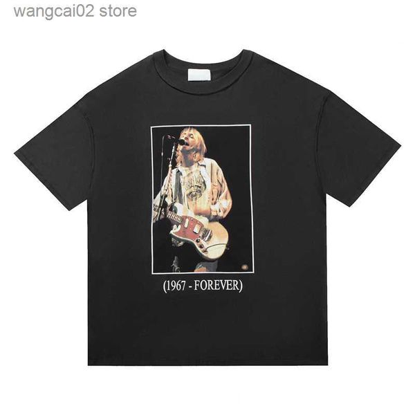 Camisetas de hombre Frog drift New Fashion Wear Brand Streetwear de adentro hacia afuera Hip Hop Oversized Vintage Retro Loose Kurt Cobain hombres camiseta TEE T230621