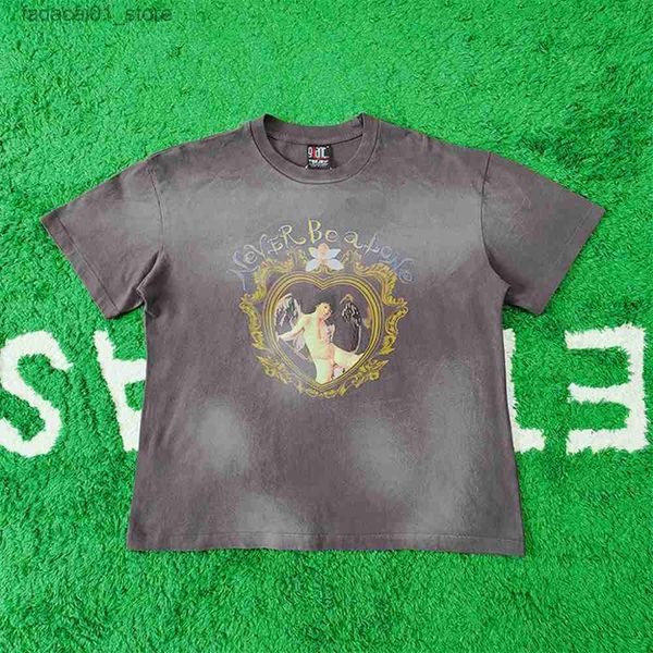 T-shirts masculins grenouille Drift Saint Michael Angel Impression Restez à l'intérieur de votre zone de confort et de votre vie Vintage T-shirt en vrac pour Menq240425