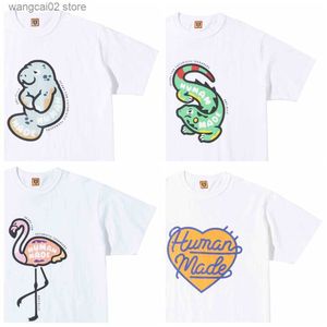 T-shirts pour hommes Frog drift Streetwear Harajuku HUMAN Graphic Cartoon Flamingo Chameleon Cotton Slub cotton tee tops t-shirt pour hommes T230621