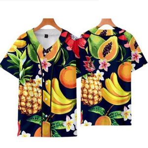 Hommes t-shirts fruits impression 3D Baseball chemise femmes hommes Streetwear Hip Hop manches courtes vacances d'été plage hawaïenne